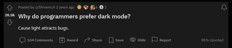 Dark mode meme