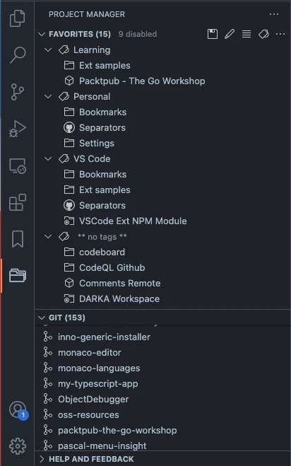 VS Code Extension Project Manager